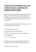 PN 3003 MAT PED EXAMINATION TEST 2026&NewLine;COMPLETE CLINICAL QUESTIONS AND&NewLine;ANSWERS ALREADY PASSED