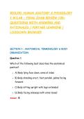 BIOL251 HUMAN ANATOMY & PHYSIOLOGY I W&sol;LAB - FINAL EXAM REVIEW 100&plus; QUESTIONS WITH ANSWERS AND RATIONALES &vert; PORTAGE LEARNING &vert; LOCKDOWN BROWSER
