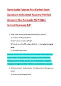 Nova Scotia Forestry Pest Control Exam &NewLine;Questions and Correct Answers &lpar;Verified &NewLine;Answers&rpar; Plus Rationale 2027 Q&A&vert; &NewLine;Instant Download Pdf