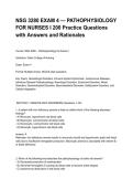 NSG 3280 EXAM 4 &mdash; PATHOPHYSIOLOGY FOR NURSES I 200 Practice Questions with Answers and Rationales&period;pdf&NewLine;&NewLine;
