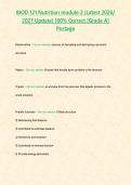 BIOD 121 Nutrition module 2 &lpar;Latest 2026 2027 Update&rpar; 100- Correct -Grade A- Portage