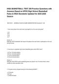 IHSA BASKETBALL TEST 200 Practice Questions with Answers Based on NFHS High School Basketball Rules & IHSA Standards Updated for 2025-2026 Season&period;pdf&NewLine;&NewLine;