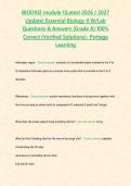 BIOD102 module 1&lpar;Latest 2026 2027 Update&rpar; Essential Biology II W Lab Questions & Answers -Grade A