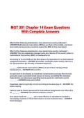 MGT 301 Chapter 14 Exam Questions With Complete Answers