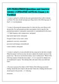 ATI PEDIATRICS Question and Answer&NewLine;&lbrack;2026&rsqb; &vert; UPDATED ACTUAL Exam &vert; A&plus;&NewLine;Verified