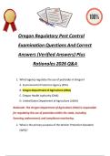 Oregon Regulatory Pest Control&NewLine;Examination Questions And Correct&NewLine;Answers &lpar;Verified Answers&rpar; Plus&NewLine;Rationales 2026 Q&A