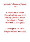 Comprehensive School Counseling Programs&colon; K-12 Delivery Systems in Action&comma; 3rd edition &mdash; by Colette Dollarhide&comma; Kelli Saginak &vert; Complete Instructor&rsquo;s Resource Manual &lpar;Ch&period; 1-12&rpar;