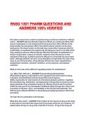 RNSG 1301 PHARM QUESTIONS AND ANSWERS 100&percnt; VERIFIED