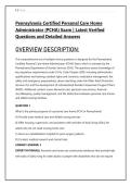 Pennsylvania &lpar;PA&rpar; Certified Personal Care Home Administrator &lpar;PCHA&rpar; Exam &vert; Latest Verified Questions and Detailed Answers 