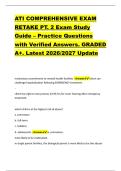 ATI COMPREHENSIVE EXAM &NewLine;RETAKE PT&period; 2 Exam Study &NewLine;Guide &ndash; Practice Questions &NewLine;with Verified Answers&period; GRADED &NewLine;A&plus;&period; Latest 2026&sol;2027 Update 