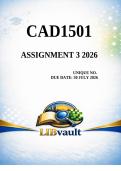 CAD1501 Assignment 3 Due 30 July 2026