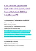 Yukon Commercial Applicator Exam &NewLine;Questions and Correct Answers &lpar;Verified &NewLine;Answers&rpar; Plus Rationale 2027 Q&A&vert; &NewLine;Instant Download Pdf