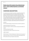 Rhode Island &lpar;RI&rpar; Assisted Living Administrator &NewLine;Exam &vert; Latest Verified Questions and Detailed &NewLine;Answers 