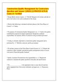 Construction Quality Management for Contractors&NewLine;Question and Answer &lbrack;2026&rsqb; &vert; UPDATED ACTUAL&NewLine;Exam &vert; A&plus; Verified