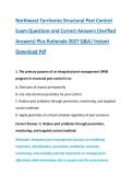Northwest Territories Structural Pest Control &NewLine;Exam Questions and Correct Answers &lpar;Verified &NewLine;Answers&rpar; Plus Rationale 2027 Q&A&vert; Instant &NewLine;Download Pdf