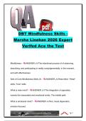 DBT Mindfulness Skills Exam Questions and Answers &vert; 15 Practice Questions &vert; Wise Mind&comma; Observe&comma; Describe&comma; Participate & Core Mindfulness Skills