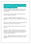 CRM Principles of Risk Management Question&NewLine;and Answer &lbrack;2026&sol;2027&rsqb; &vert; UPDATED ACTUAL&NewLine;Exam &vert; Complete Exam Prep