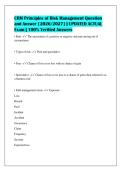 CRM Principles of Risk Management Question&NewLine;and Answer &lbrack;2026&sol;2027&rsqb; &vert; UPDATED ACTUAL&NewLine;Exam &vert; 100&percnt; Verified Answers