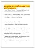 WGU C214 Financial Management Question and&NewLine;Answer &lbrack;2026&sol;2027&rsqb; &vert; UPDATED ACTUAL Exam &vert;&NewLine;100&percnt; Verified Answers