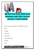 NR 224 Final Exam 2026 &vert; Chamberlain University &vert; Complete Exam Questions with Correct Answers for Fundamentals of Nursing Final Exam
