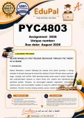 PYC4803 Assignment 2 &lpar;COMPLETE ANSWERS&rpar; 2026 - DUE August 2026