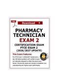 Pharmacy Technician Certification Exam &lpar;PTCE&rpar; Exam 1 &lpar;2026&sol;2027 Update&rpar; Questions and Answers with Rationale &ndash; Guarantees Pass 100&percnt;