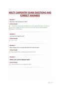 NOCTI CARPENTRY EXAM QUESTIONS AND CORRECT ANSWERS