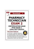 Pharmacy Technician Certification Exam &lpar;PTCE&rpar; Exam 2 &lpar;2026&sol;2027 Update&rpar; Questions and Answers with Rationale &ndash; Guarantees Pass 100&percnt;