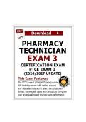 Pharmacy Technician Certification Exam &lpar;PTCE&rpar; Exam 3 &lpar;2026&sol;2027 Update&rpar; Questions and Answers with Rationale &ndash; Guarantees Pass 100&percnt;