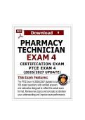 Pharmacy Technician Certification Exam &lpar;PTCE&rpar; Exam 4 &lpar;2026&sol;2027 Update&rpar; Questions and Answers with Rationale &ndash; Guarantees Pass 100&percnt;