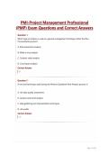 Project Management Professional &lpar;PMP&rpar; Exam Questions and Correct Answers&period;