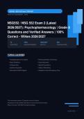 NSG 552 Psychopharmacology Exam 2 Actual 2026&sol;2027 &ndash; 100&percnt; Verified &vert; Detailed Rationales &ndash; Pass Guaranteed &ndash; A&plus; Graded 