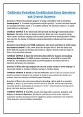 California Custodian Certification Exam Questions and Correct Answers
