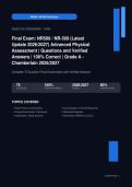 NR 509 Advanced Physical Assessment Final Exam 75 Qs Actual 2026&sol;2027 &ndash; Complete Exam-Style &vert; 100&percnt; Verified &ndash; Pass Guaranteed &ndash; A&plus; Graded