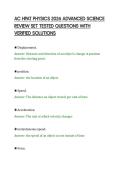 AC HPAT PHYSICS 2026 ADVANCED SCIENCE&NewLine;REVIEW SET TESTED QUESTIONS WITH&NewLine;VERIFIED SOLUTIONS