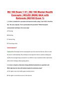 NU 160 Exam 1 V1 &vert; NU 160 Mental Health &NewLine;Concepts &vert; NCLEX &lpar;NGN&rpar; Q&A with &NewLine;Rationale &lpar;NU160 Exam 1&rpar; 