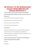 NU 160 Exam 1 V2 &vert; NU 160 Mental Health &NewLine;Concepts &vert; NCLEX &lpar;NGN&rpar; Q&A with &NewLine;Rationale &lpar;NU160 Exam 1&rpar;