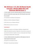 NU 160 Exam 1 V3 &vert; NU 160 Mental Health &NewLine;Concepts &vert; NCLEX &lpar;NGN&rpar; Q&A with &NewLine;Rationale &lpar;NU160 Exam 1&rpar;