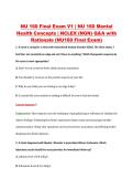 NU 160 Final Exam V1&ndash;V3 &vert; NU 160 Mental Health Concepts &vert; Galen College of Nursing &vert; NCLEX &lpar;NGN&rpar; Q&A with Rationale &lpar;NU160 Final Exam&rpar;