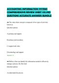 ACCOUNTING INFORMATION SYSTEMS&NewLine;COMPREHENSIVE REVIEW SHEET SOLVED&NewLine;QUESTIONS ACCURATE ANSWERS BUNDLE
