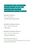 ACCOUNTING TOOLS FOR BUSINESS&NewLine;DECISION MAKING ACTUAL TEST&NewLine;QUESTIONS AND SOLUTIONS&NewLine;COMPREHENSIVE REVIEW PACKAGE