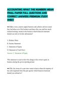 ACCOUNTING WHAT THE NUMBERS MEAN&NewLine;FINAL PAPER FULL QUESTIONS AND&NewLine;CORRECT ANSWERS PREMIUM STUDY&NewLine;SHEET
