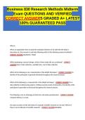 Business Research Methods Midterm QUESTIONS AND VERIFIED CORRECT ANSWERS GRADED A&plus; -LATEST 2026-2027- 100- GUARANTEED PASS&period;docx&NewLine;&NewLine;