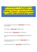D 830 Introduction To Crytography Pre Assessment Exam QUESTIONS AND VERIFIED CORRECT ANSWERS GRADED A&plus; -LATEST 2026-2027- 100- GUARANTEED PASS&period;docx&NewLine;&NewLine;