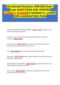 International Business 4344-830 Exam 3 EXAM QUESTIONS AND VERIFIED CORRECT ANSWERS GRADED A&plus; -LATEST 2026-2027- 100- GUARANTEED PASS&period;docx&NewLine;&NewLine;