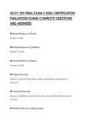 ACCY 201 FINAL EXAM 3 2026 CERTIFICATION&NewLine;EVALUATION EXAMS COMPLETE QUESTIONS&NewLine;AND ANSWERS