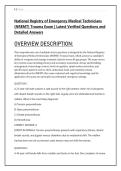 National Registry of Emergency Medical Technicians &NewLine;&lpar;NREMT&rpar; Trauma Exam &vert; Latest Verified Questions and &NewLine;Detailed Answers 