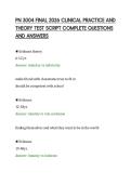 PN 3004 FINAL 2026 CLINICAL PRACTICE AND&NewLine;THEORY TEST SCRIPT COMPLETE QUESTIONS&NewLine;AND ANSWERS&NewLine;