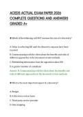 ACEDS ACTUAL EXAM PAPER 2026&NewLine;COMPLETE QUESTIONS AND ANSWERS&NewLine;GRADED A&plus;