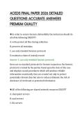 ACEDS FINAL PAPER 2026 DETAILED&NewLine;QUESTIONS ACCURATE ANSWERS&NewLine;PREMIUM QUALITY